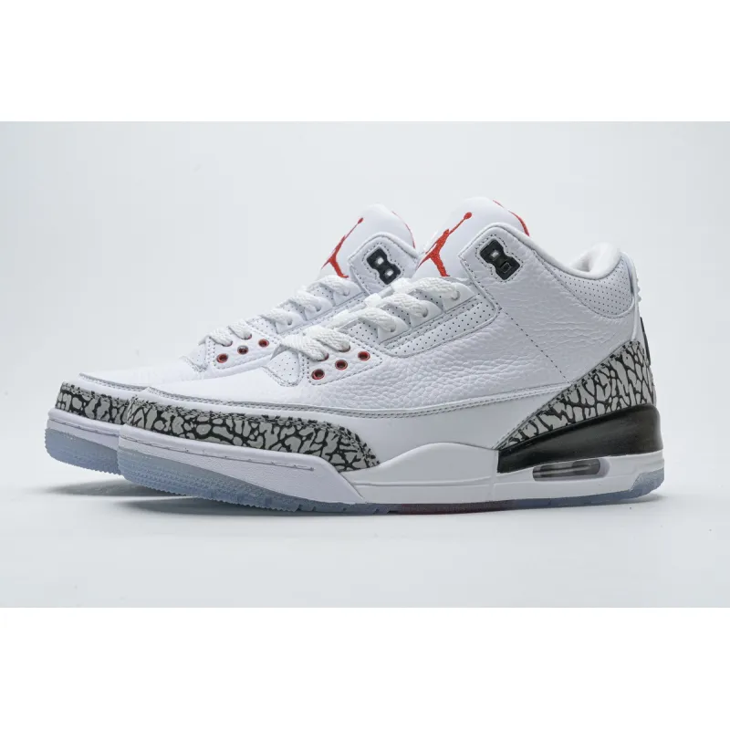  Air Jordan 3 Retro Free Throw Line White Cement 923096-101 