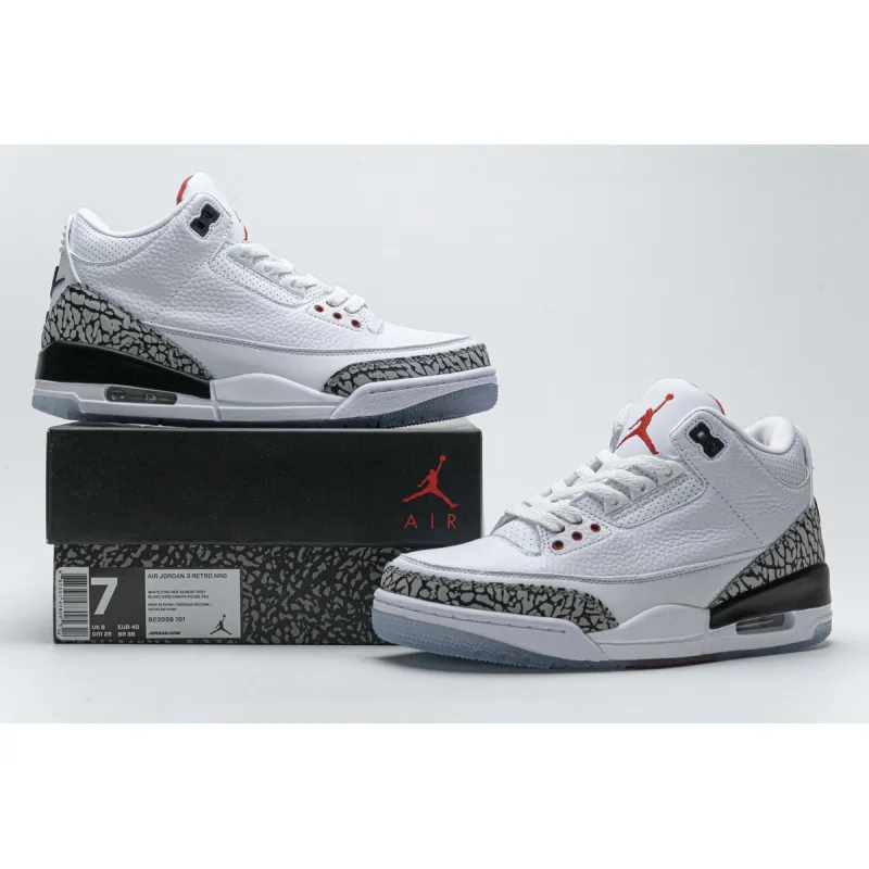  Air Jordan 3 Retro Free Throw Line White Cement 923096-101 