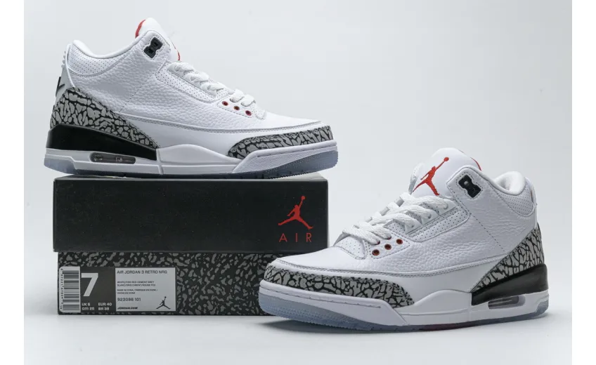  Air Jordan 3 Retro Free Throw Line White Cement 923096-101 