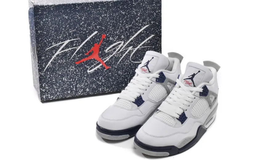 Bstsneaker- Air Jordan 4 Retro White Midnight Navy DH6927-140  