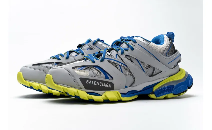 Bstsneaker- Balenciaga Tess S.Grey Blue Yellow 542023 W1GB9 6509 