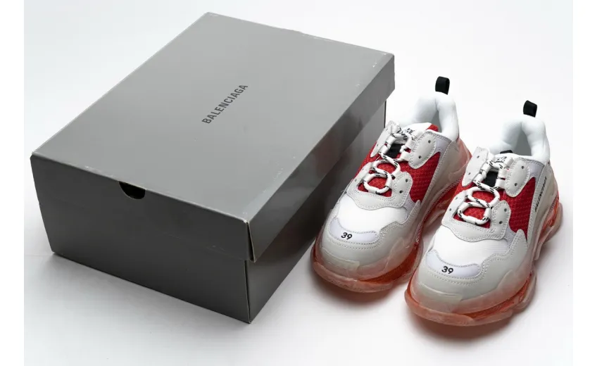 Bstsneaker- Balenciaga Triple S White Red 544351 W09E1 4552 