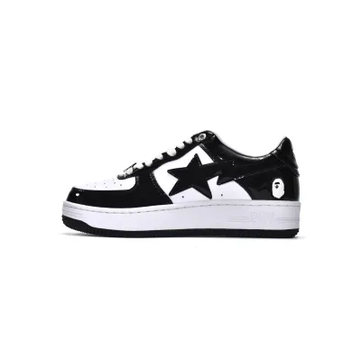 Bapesta Bathing Ape Bape Sta Low Black White 1G70-109-0001 01