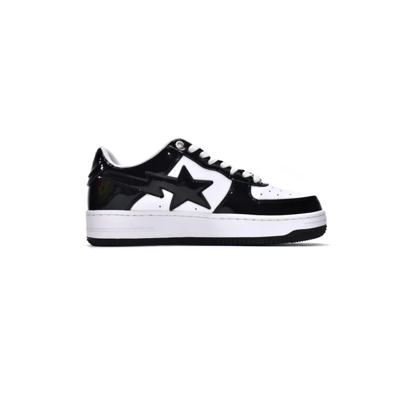 Bstsneaker-Bapesta Bathing Ape Bape Sta Low Black White 1G70-109-0001