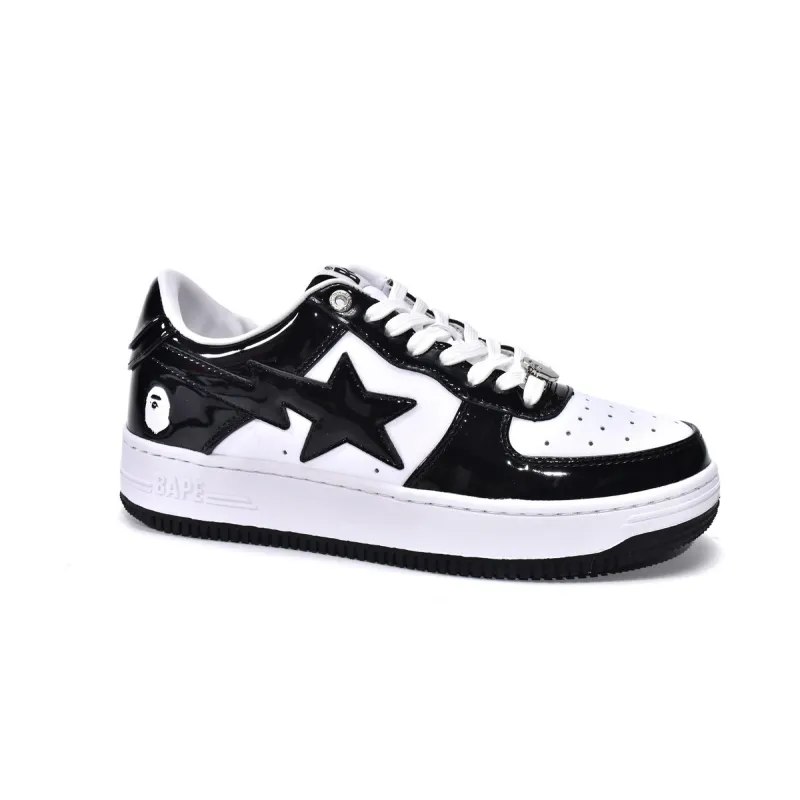 Bstsneaker-Bapesta Bathing Ape Bape Sta Low Black White 1G70-109-0001