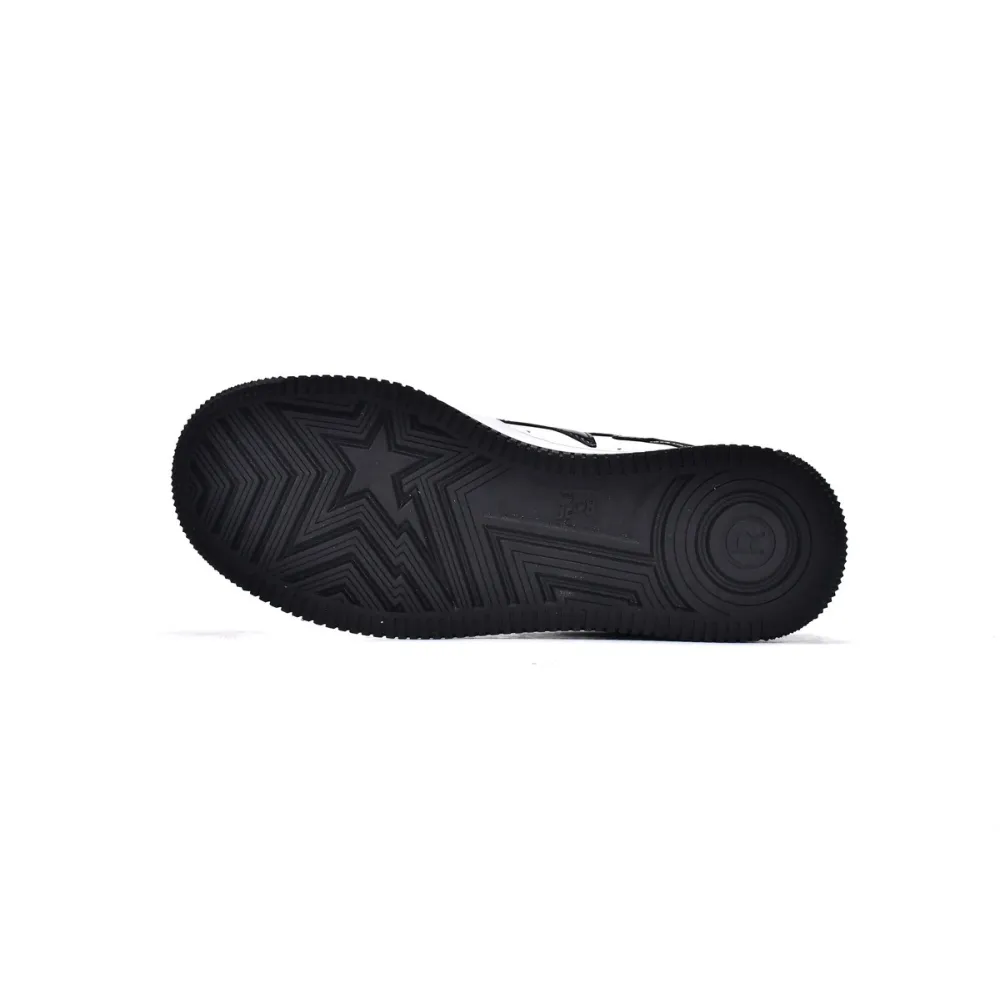 Bstsneaker-Bapesta Bathing Ape Bape Sta Low Black White 1G70-109-0001