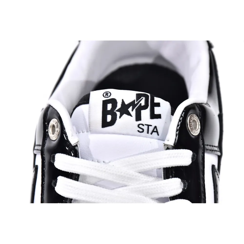 Bstsneaker-Bapesta Bathing Ape Bape Sta Low Black White 1G70-109-0001