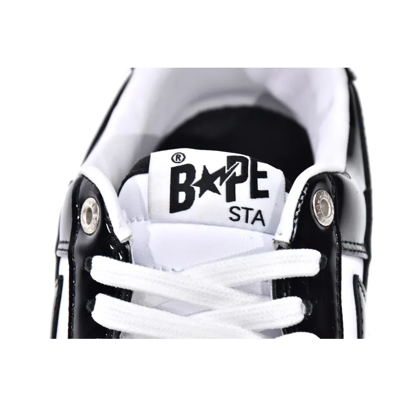 Bstsneaker-Bapesta Bathing Ape Bape Sta Low Black White 1G70-109-0001