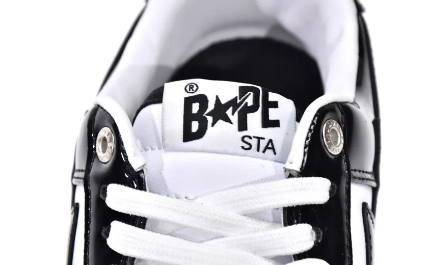 Bstsneaker-Bapesta Bathing Ape Bape Sta Low Black White 1G70-109-0001