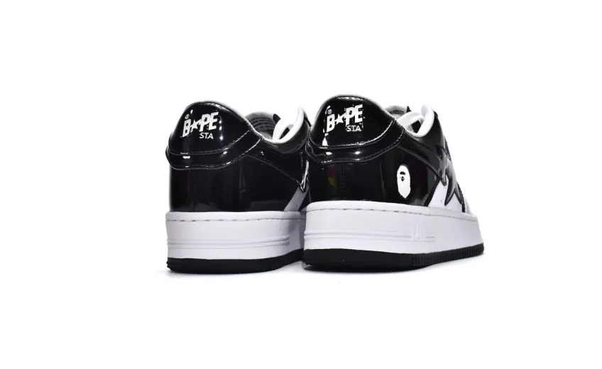 Bstsneaker-Bapesta Bathing Ape Bape Sta Low Black White 1G70-109-0001