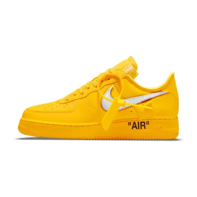  Nike Air Force 1 Low OFF-WHITE University Gold Metallic Silver DD1876-700  01