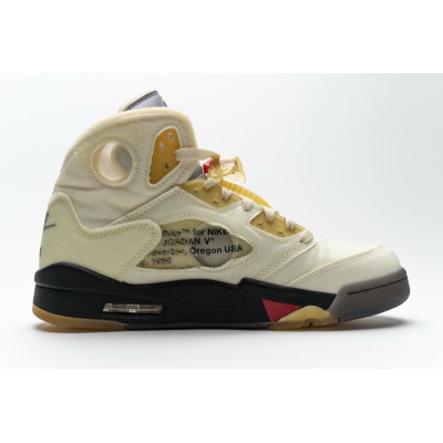 Nike Air Jordan 5 Retro OFF-WHITE Sail DH8565-100  02