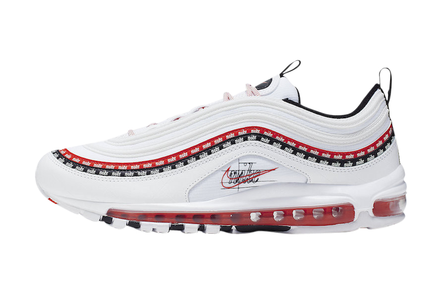 Bstsneaker- Nike Air Max 97 Sketch Logo White Black Red CK9397-100 