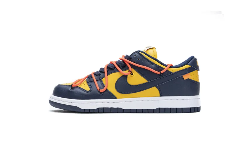 Bstsneaker- Nike Dunk Low Off-White University Gold Midnight Navy CT0856-700 