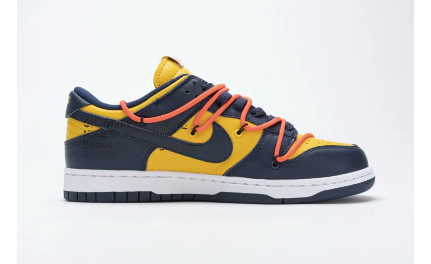 Bstsneaker- Nike Dunk Low Off-White University Gold Midnight Navy CT0856-700 