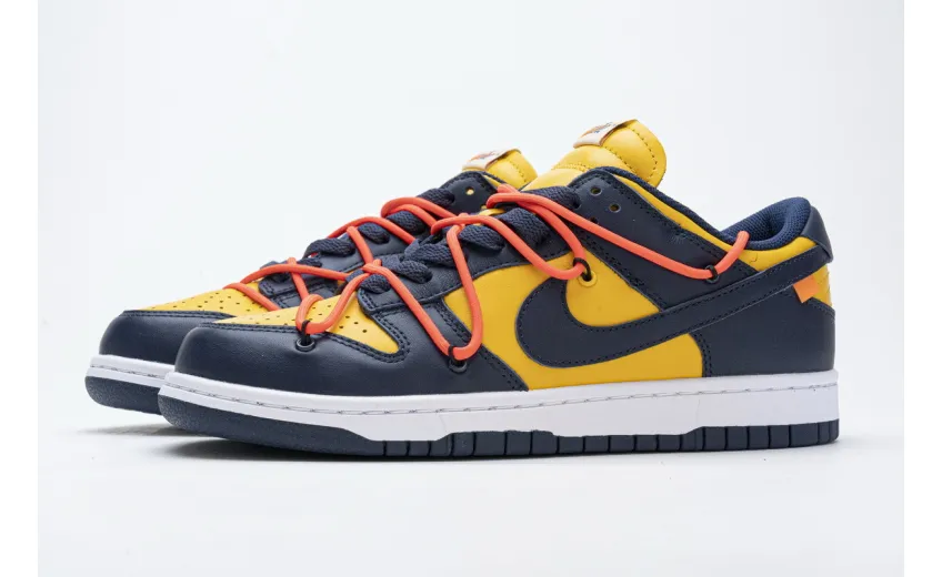 Bstsneaker- Nike Dunk Low Off-White University Gold Midnight Navy CT0856-700 