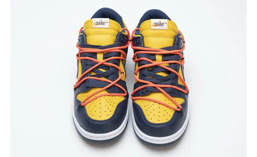 Bstsneaker- Nike Dunk Low Off-White University Gold Midnight Navy CT0856-700 