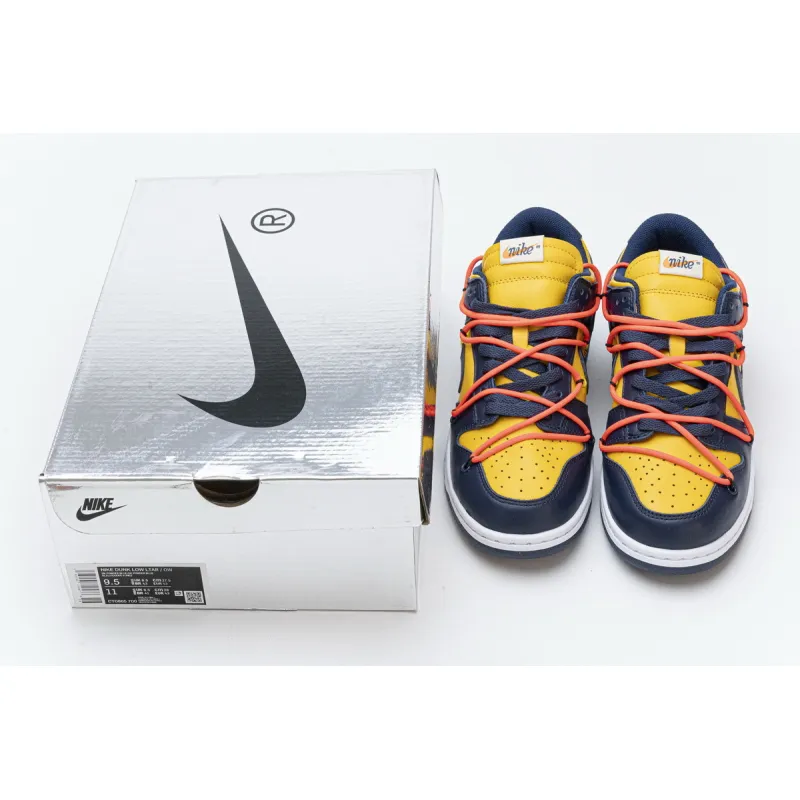  Nike Dunk Low Off-White University Gold Midnight Navy CT0856-700 