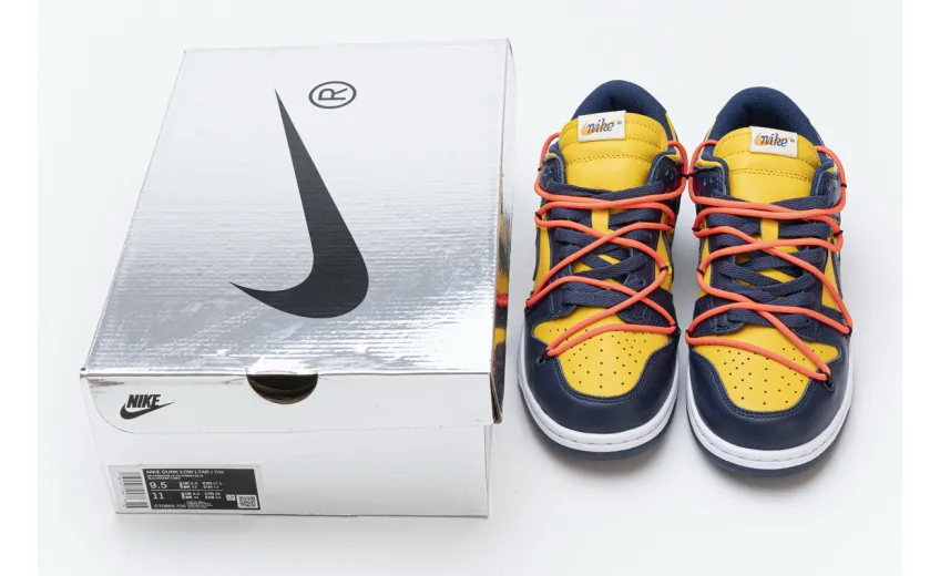 Bstsneaker- Nike Dunk Low Off-White University Gold Midnight Navy CT0856-700 
