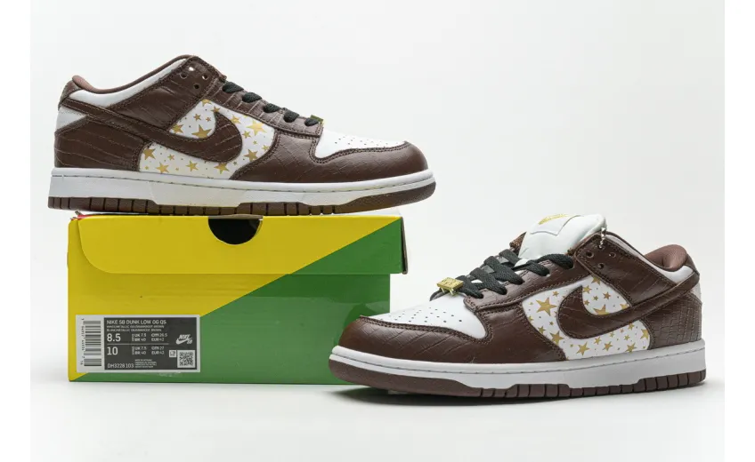  Supreme x Nike SB Dunk Low &quot;Brown Stars” DH3228-103 