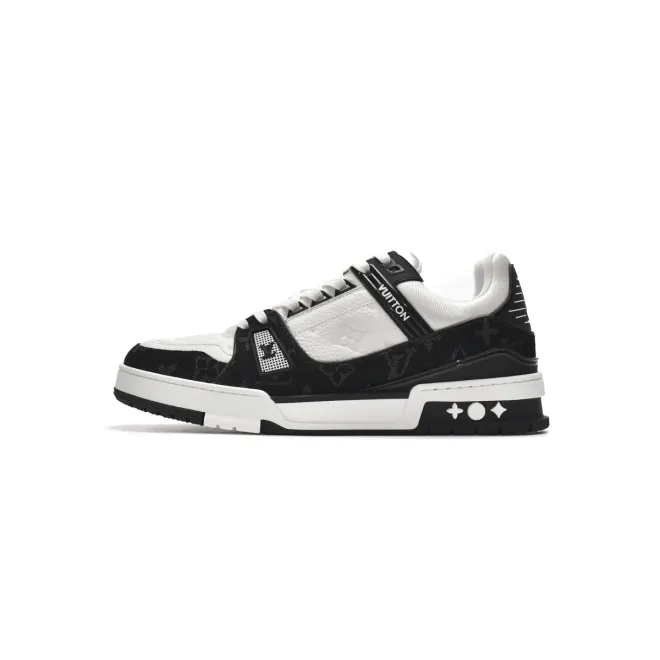 Bstsneaker- Louis Vuitton LV Trainer Black And White Cloth Cover VL1202 