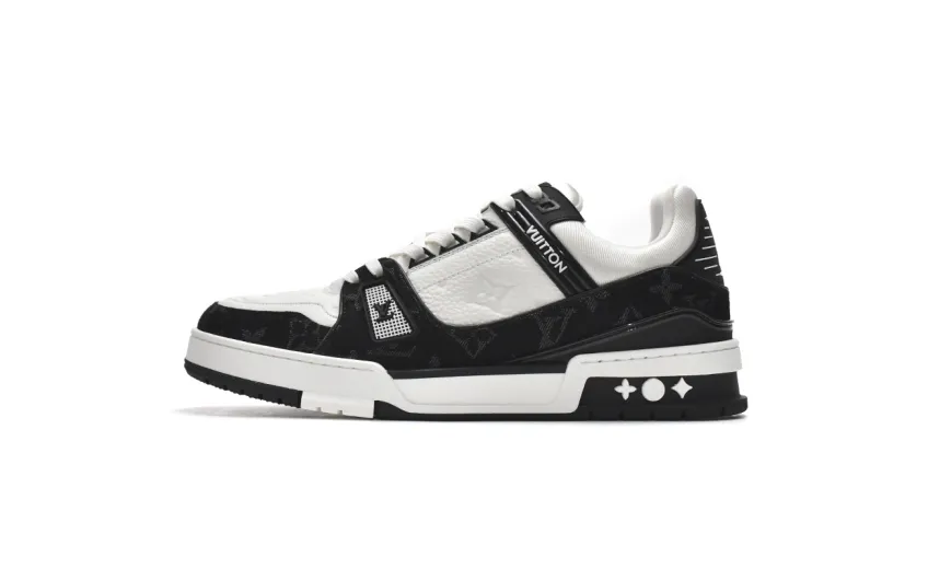 Bstsneaker- Louis Vuitton LV Trainer Black And White Cloth Cover VL1202 