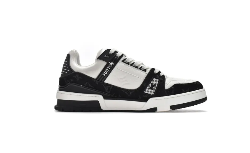 Bstsneaker- Louis Vuitton LV Trainer Black And White Cloth Cover VL1202 