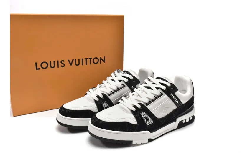 Bstsneaker- Louis Vuitton LV Trainer Black And White Cloth Cover VL1202 