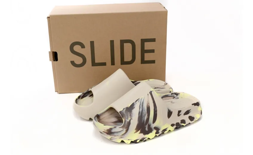 Bstsneaker-Adidas Yeezy Slide Enflame Oil Painting Ink Yellow FZ5899