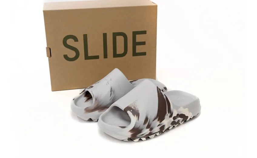 Bstsneaker-Adidas Yeezy Slide Enflame Oil Painting White Grey GZ5553