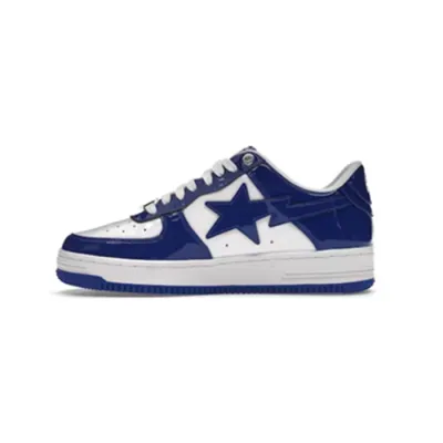 A Bathing Ape Bape Sta Patent Leather White Blue 1I70-291-021/1I70-191-022 01