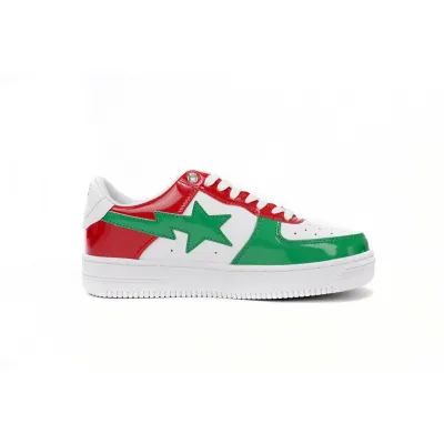 {Special Sale} Bapesta A Bathing Ape Bape Sta Low Red White Green 1180-191-004 02
