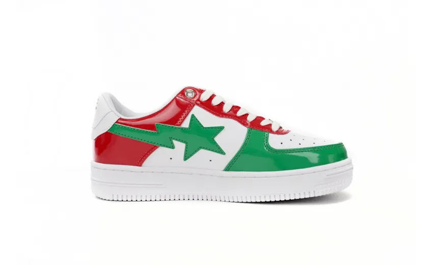 Bstsneaker-{Special Sale} Bapesta A Bathing Ape Bape Sta Low Red White Green 1180-191-004