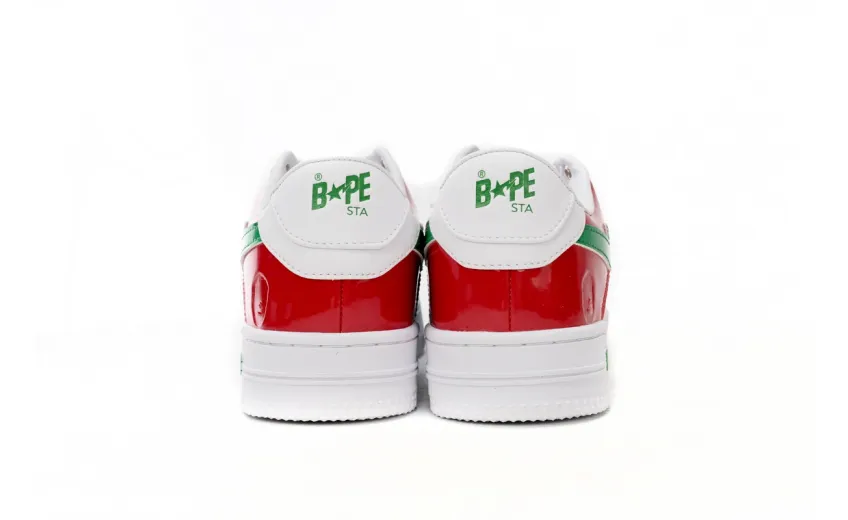 Bstsneaker-{Special Sale} Bapesta A Bathing Ape Bape Sta Low Red White Green 1180-191-004