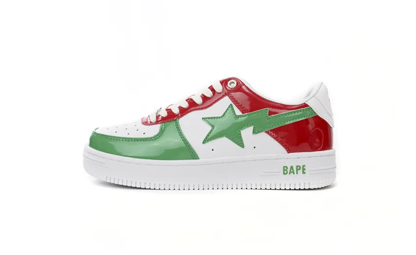 Bstsneaker-{Special Sale} Bapesta A Bathing Ape Bape Sta Low Red White Green 1180-191-004