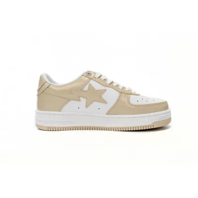 {Special Sale} Bapesta A Bathing Ape Bape Sta Low White Brown Mirror Surface 1170 191 022 02