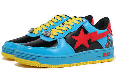 Bstsneaker-A Bathing Ape Bape Sta Marvel Comics Spider-Man Blue