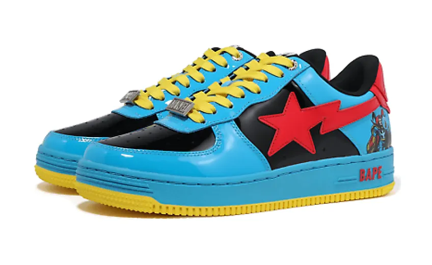 Bstsneaker-A Bathing Ape Bape Sta Marvel Comics Spider-Man Blue