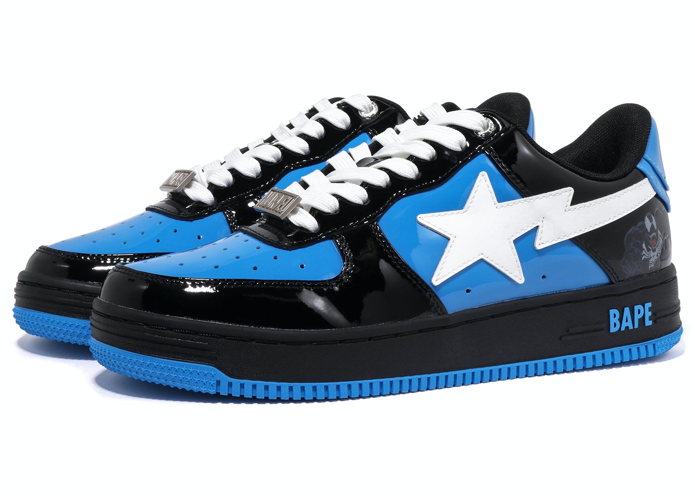 Bstsneaker-A Bathing Ape Bape Sta Marvel Comics Spider-Man Black
