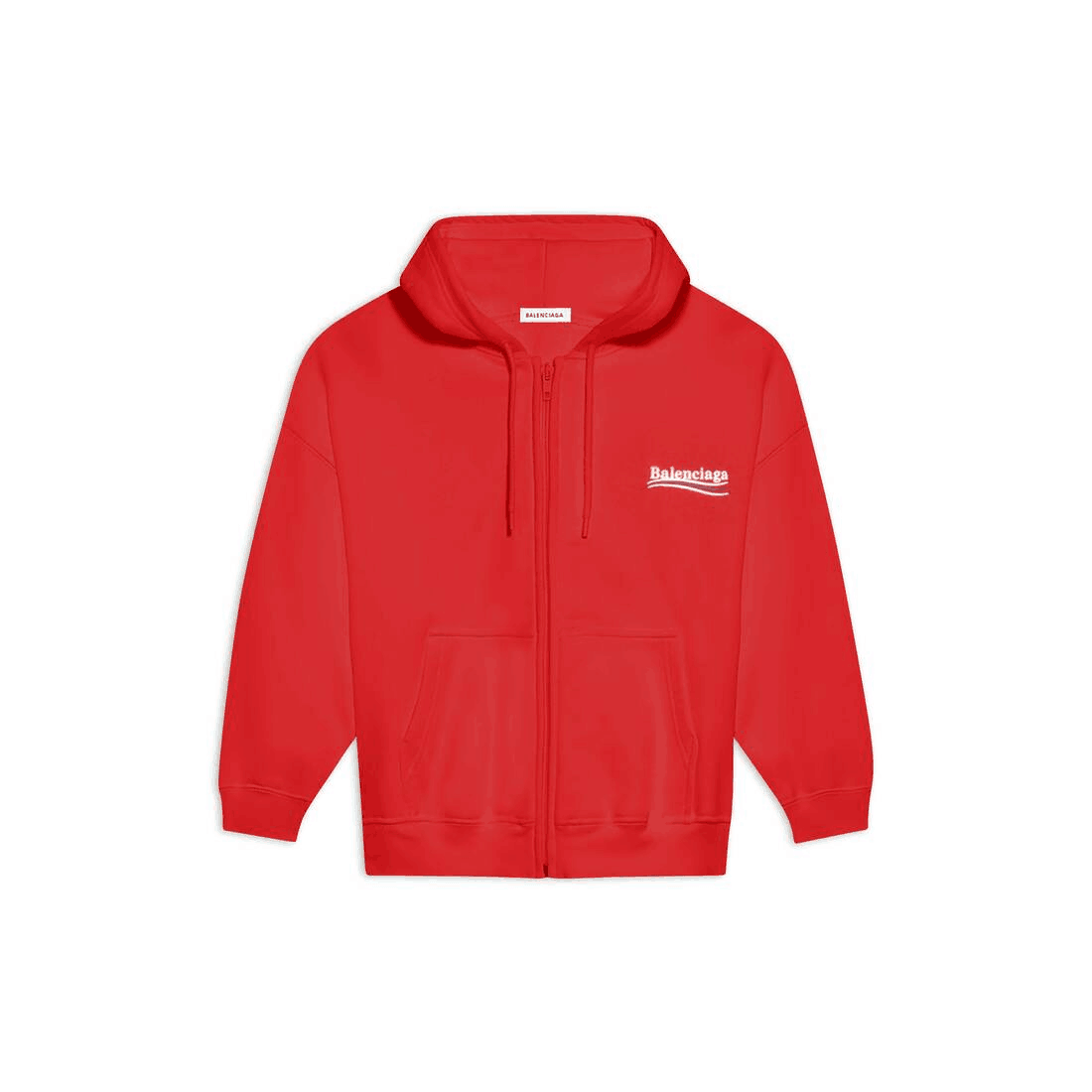 Bstsneaker-Women's Political Campaign Shrunk Zip-Up Red Hoodie 623451TKVI96040