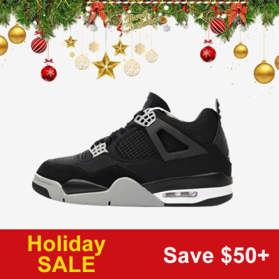 {Holiday Sale}Air Jordan 4 Retro Black Canvas DH7138-006