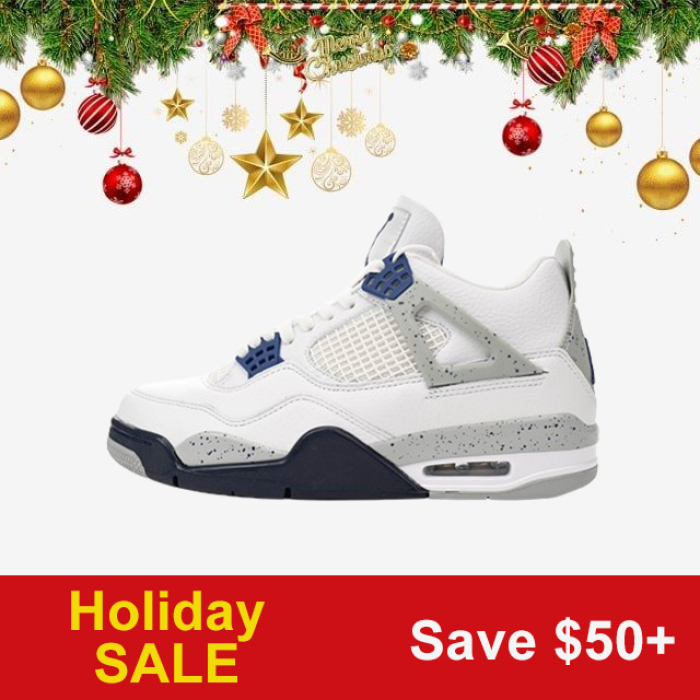 {Holiday Sale}Air Jordan 4 Retro White Midnight Navy DH6927-140