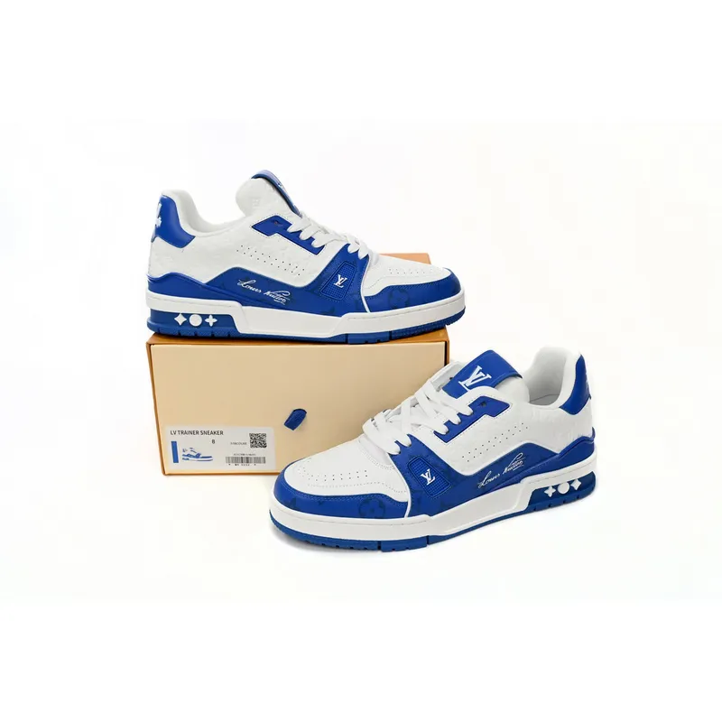 Bstsneaker- Louis Vuitton LV Trainer White Blue 1AANEV