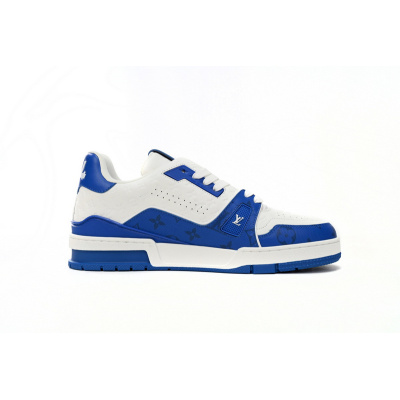  Louis Vuitton LV Trainer White Blue 1AANEV 02