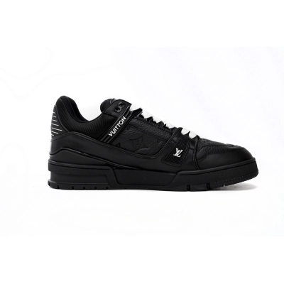 Bstsneaker-Louis Vuitton LV Trainer All Black Embossing 1AARER 02