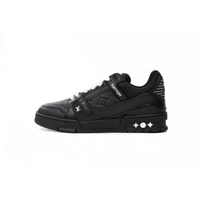 Bstsneaker-Louis Vuitton LV Trainer All Black Embossing 1AARER 01