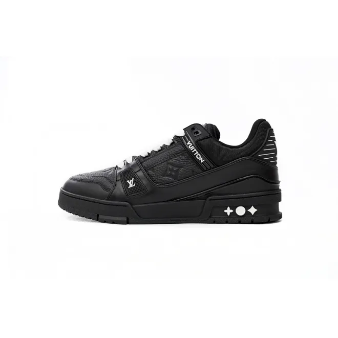 Bstsneaker-Louis Vuitton LV Trainer All Black Embossing 1AARER