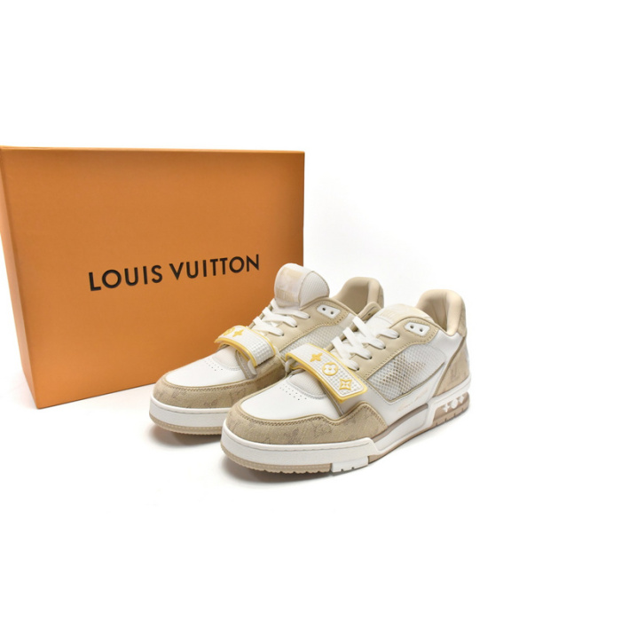Louis Vuitton LV Trainer Beige Cloth Cover GO0220 