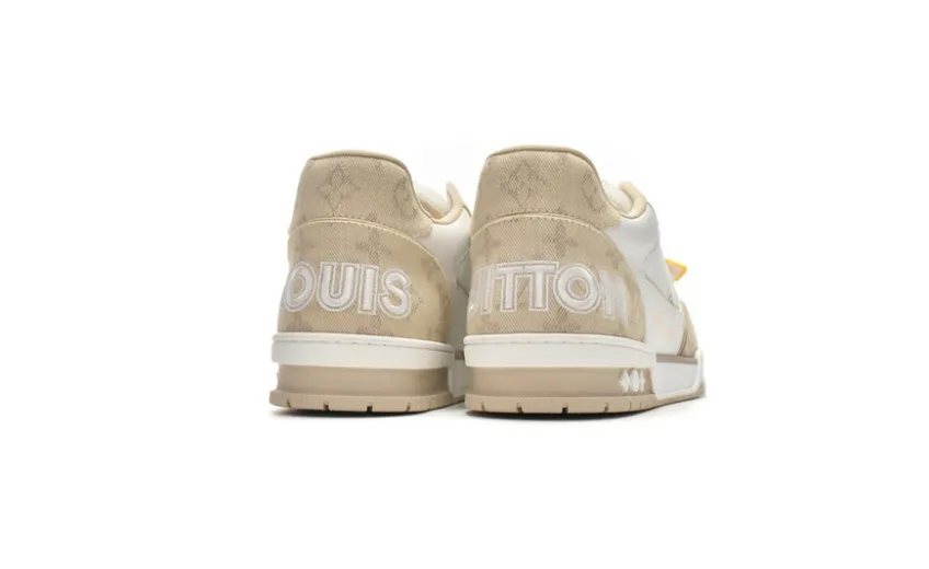 Bstsneaker-Louis Vuitton LV Trainer Beige Cloth Cover GO0220 