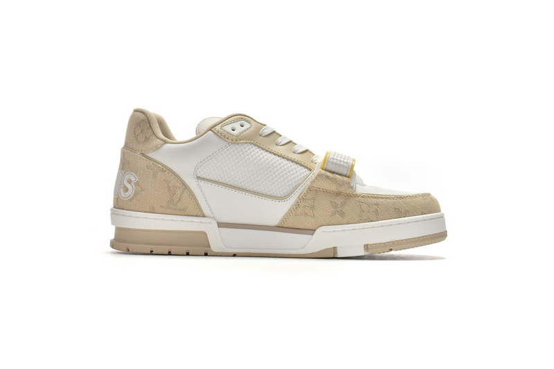 Bstsneaker-Louis Vuitton LV Trainer Beige Cloth Cover GO0220 